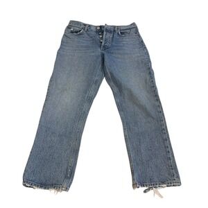 AGOLDE Riley High Rise Straight Crop Jeans 27 Organic Cotton Denim Blue  A056D